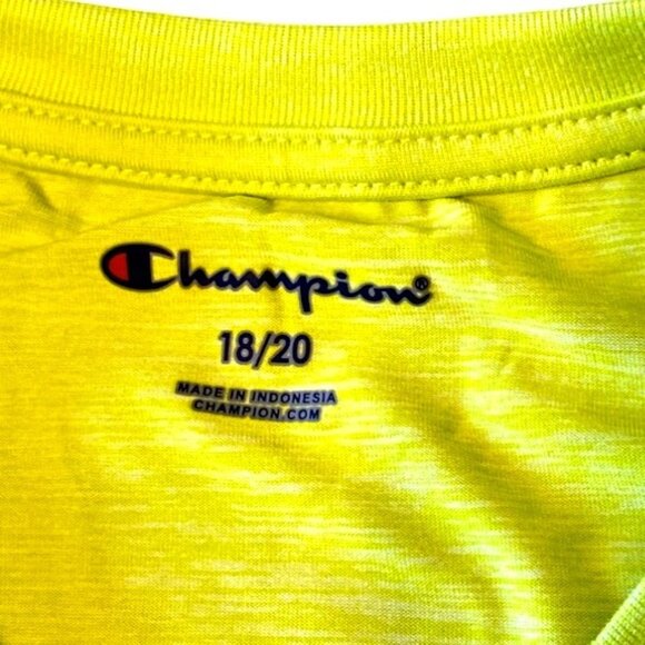 Champion Youth Yellow Short-Sleeve Performance T-Shirt 18/20 Lightweight Athleti - Picture 4 of 4